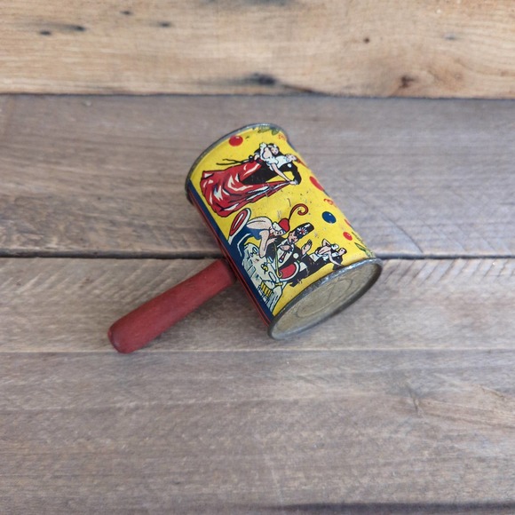 Vintage 1920s Tin Litho New Years Noise Maker by US Metal Toy Manufacturing Co - Picture 1 of 10
